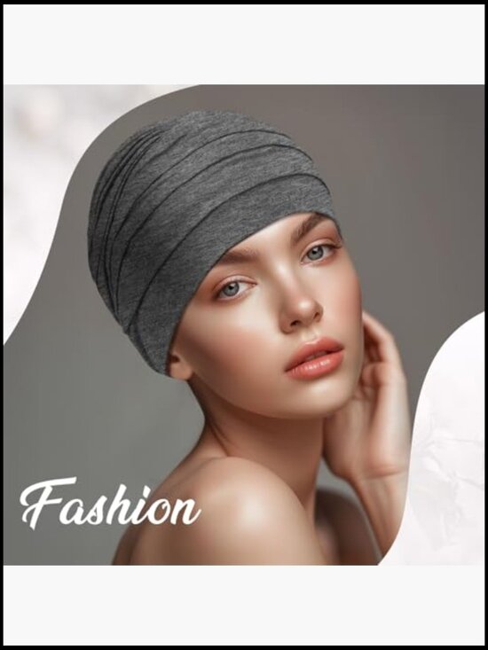 4 Pack Soft Modal Chemo Beanies for Women - Elastic Cancer Hats, Lightweight & main image 5
